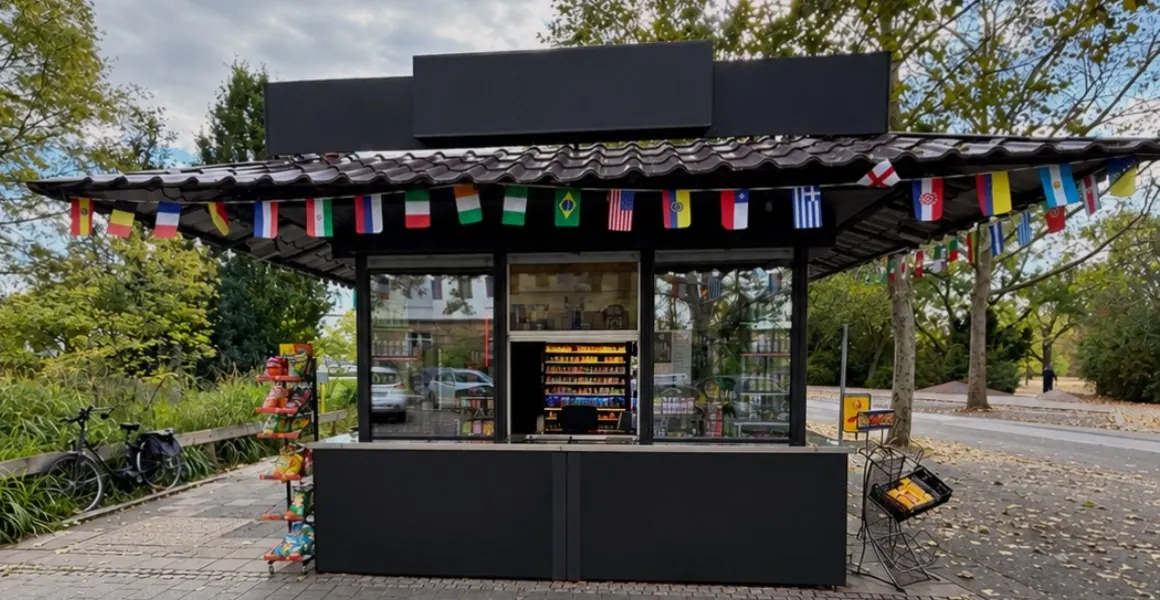 Kiosk ohne Beschriftung